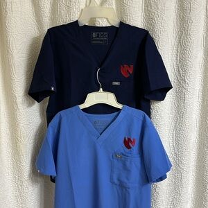 UNMC Figs Blue Men's Scrub Tops